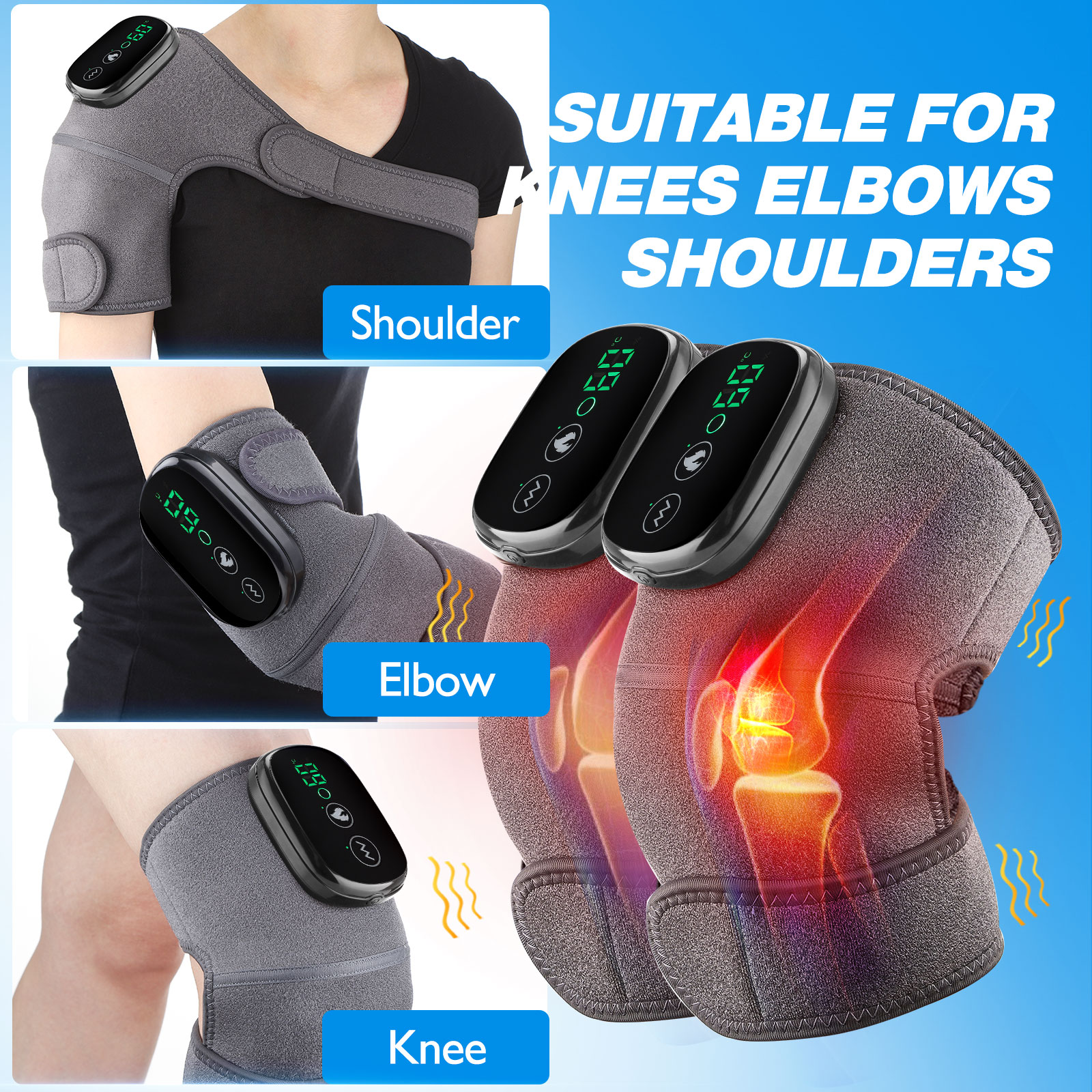 Thermal Knee Massager Electric Leg Joint Heating Vibration Massage Therapy Elbow Brace Arthritis Pain Physiotherapy Thermal Knee Massager Electric Leg Joint Heating Vibration Massage Therapy Elbow Brace Arthritis Pain Physiotherapy