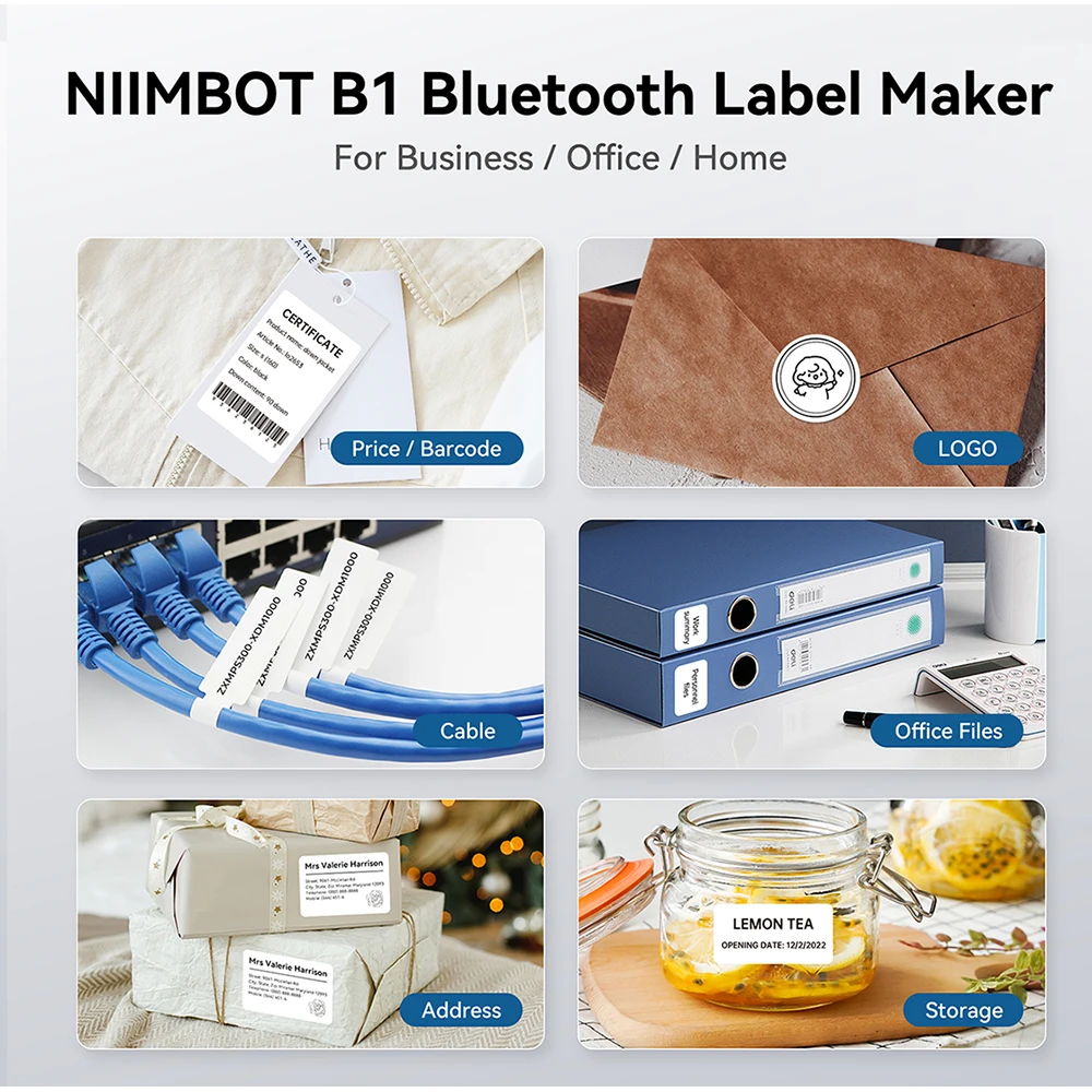Thermal Label Printer Wireless Self-adhesive Pocket Bluetooth Inkless Label Maker for Business Price-Tag Sticker