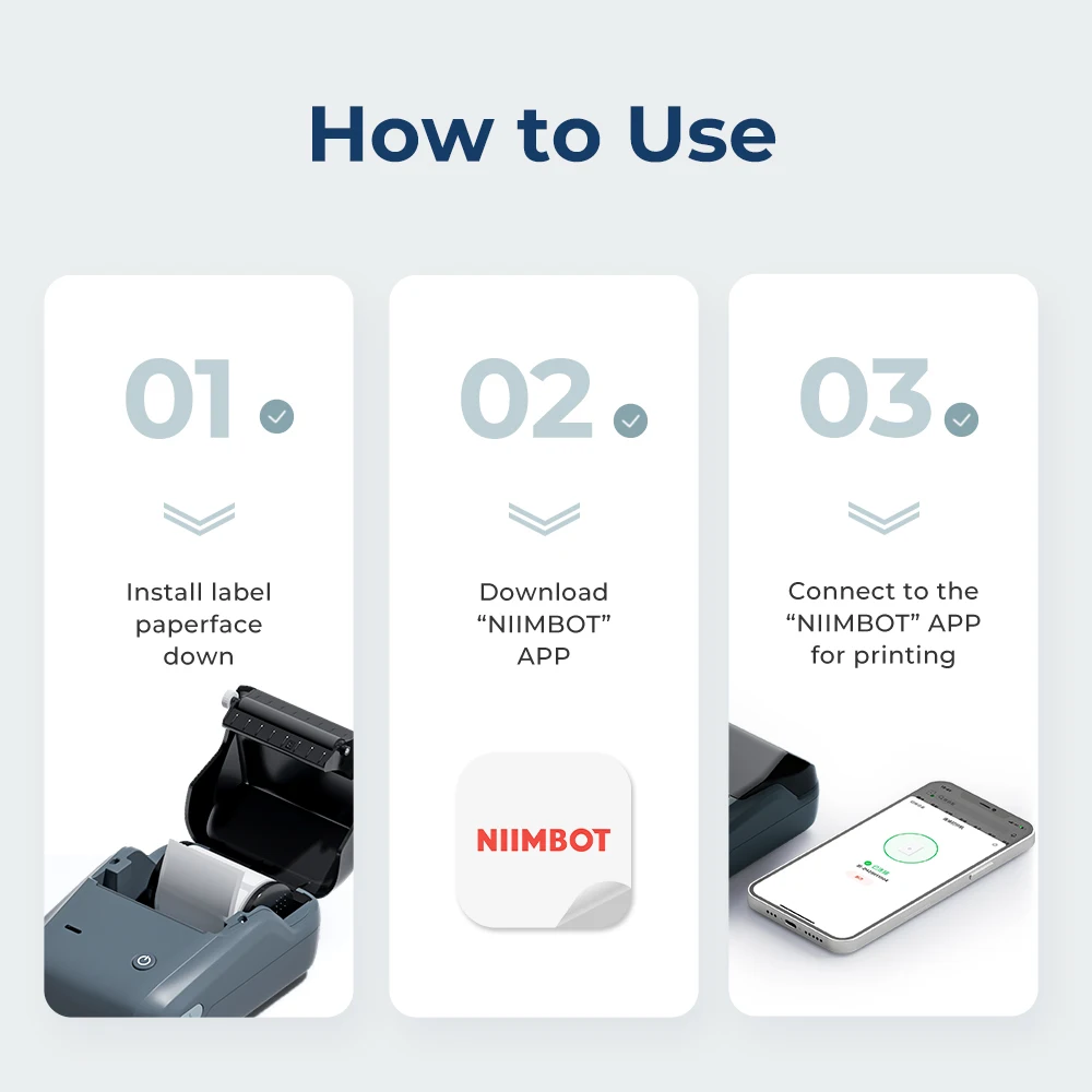 Thermal Label Printer Wireless Self-adhesive Pocket Bluetooth Inkless Label Maker for Business Price-Tag Sticker