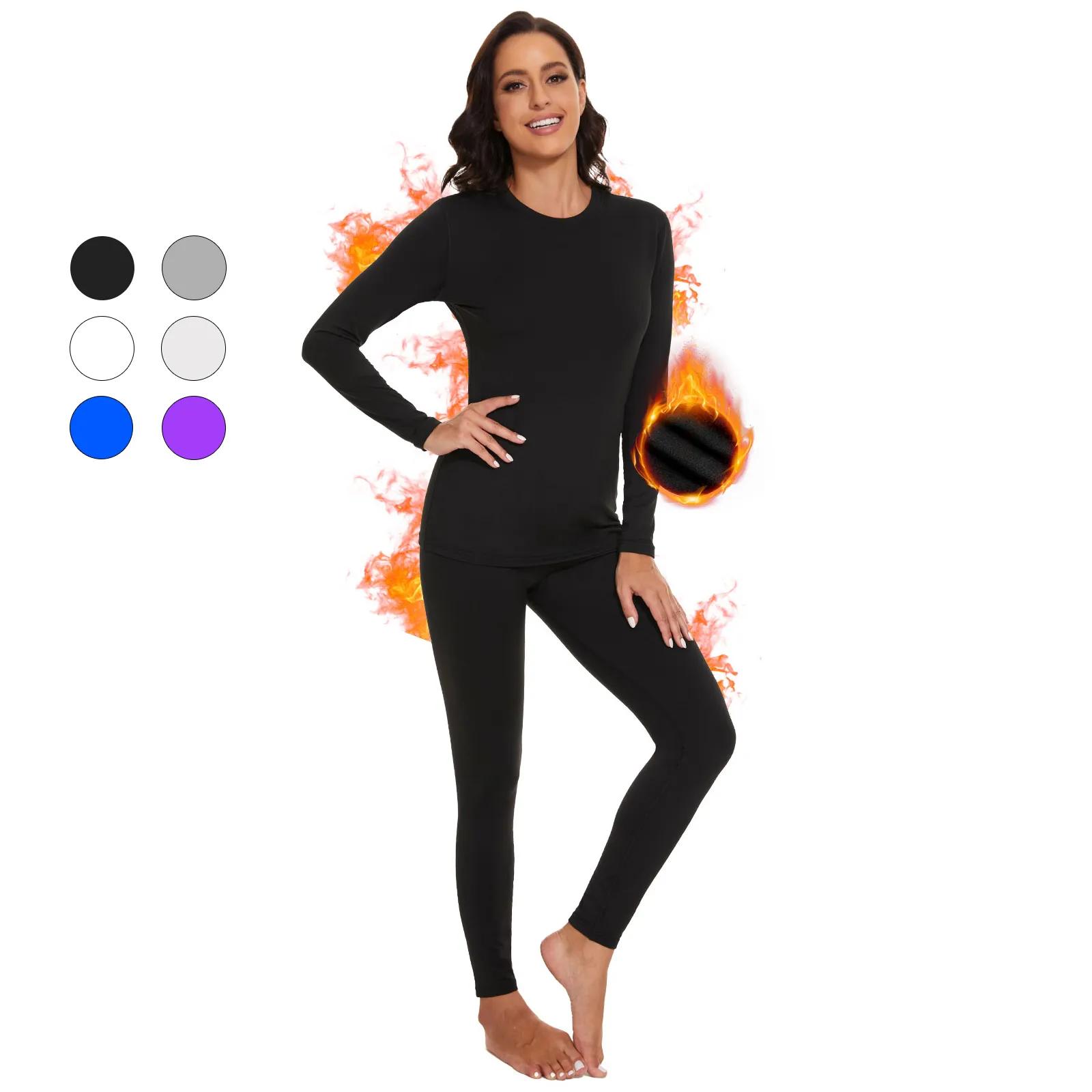 Thermal Underwear Set for Women Long Johns Fleece Lined Ultra Soft Base Layer Set Top Bottom for Cold Weather Winter Thermal Underwear Set for Women Long Johns Fleece Lined Ultra Soft Base Layer Set Top Bottom for Cold Weather Winter