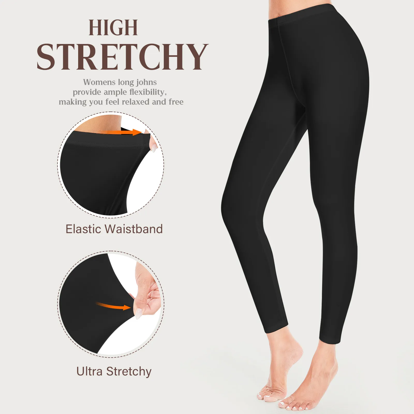 Thermal Underwear Set for Women Long Johns Fleece Lined Ultra Soft Base Layer Set Top Bottom for Cold Weather Winter