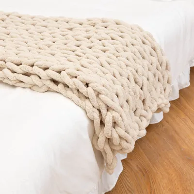 Thick Soft Large Knitted Blanket Thick Soft Large Knitted Blanket