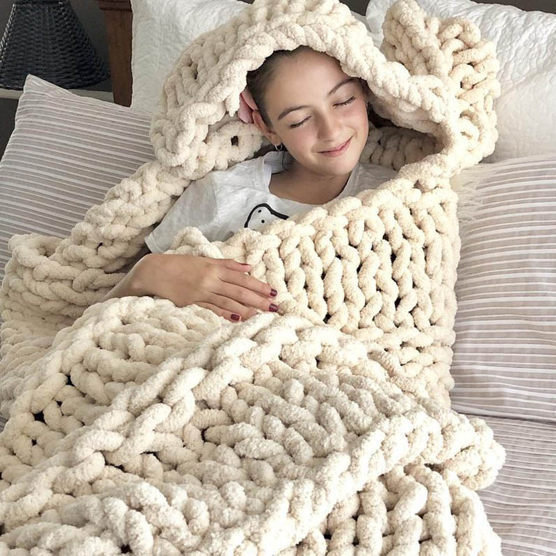Thick Soft Large Knitted Blanket Thick Soft Large Knitted Blanket
