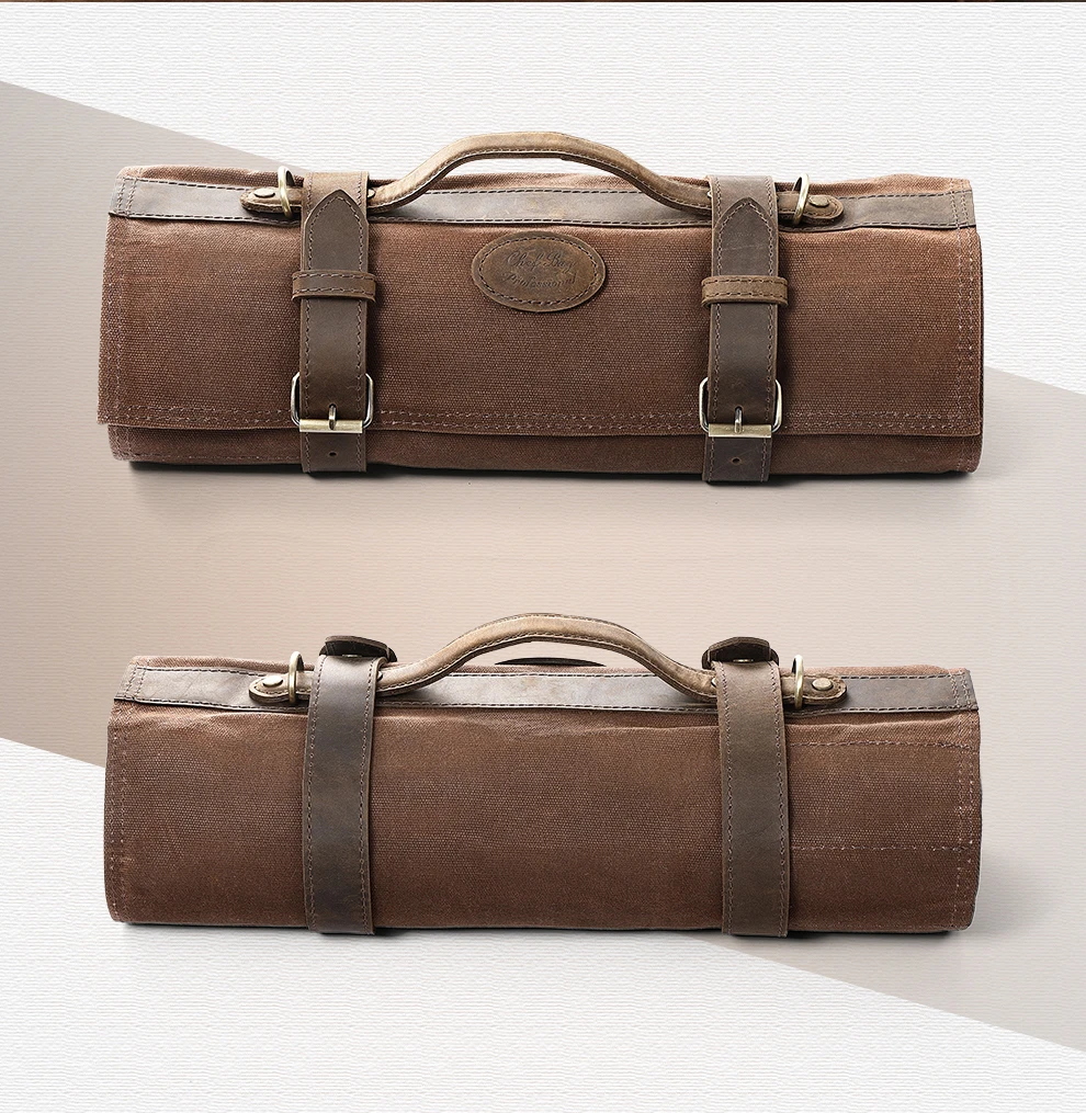 Thickened Canvas Roll Chef Knife Bag