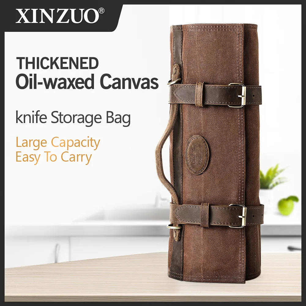 Thickened Canvas Roll Chef Knife Bag