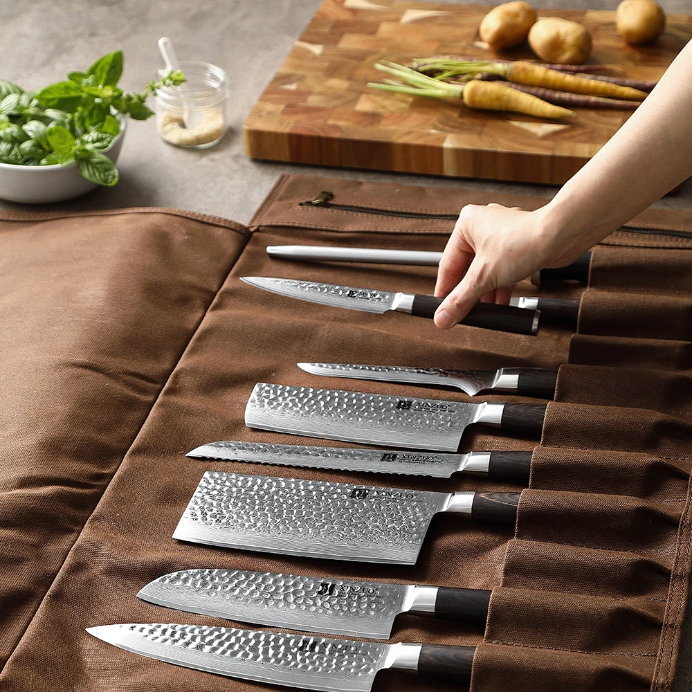 Thickened Canvas Roll Chef Knife Bag