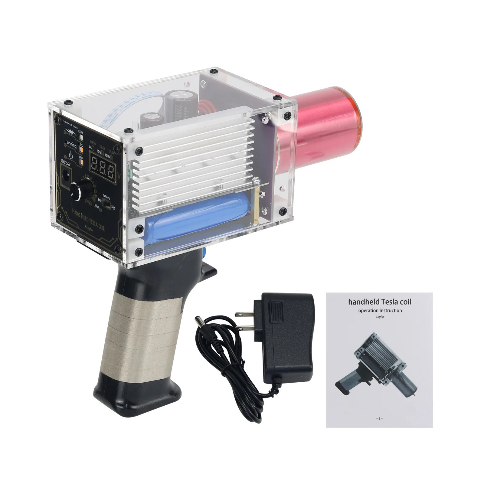 Third Generation Plus Official Enhanced Version 80W 6A Tesla Coil Gun Handheld Magnetic Energy Generator with Power Third Generation Plus Official Enhanced Version 80W 6A Tesla Coil Gun Handheld Magnetic Energy Generator with Power