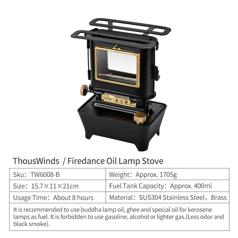 Thous Winds Firedance Oil Lamp Stove Portable Outdoor Camping Lantern Emotion Retro Lights for Picnic Backpack Camping Thous Winds Firedance Oil Lamp Stove Portable Outdoor Camping Lantern Emotion Retro Lights for Picnic Backpack Camping