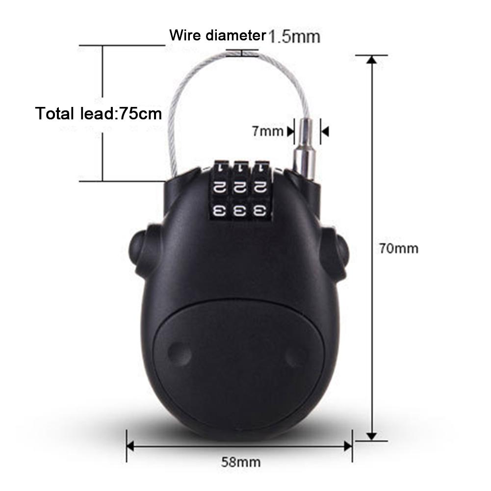 Three Digit Code Helmet Lock Cable Three Digit Code Helmet Lock Cable