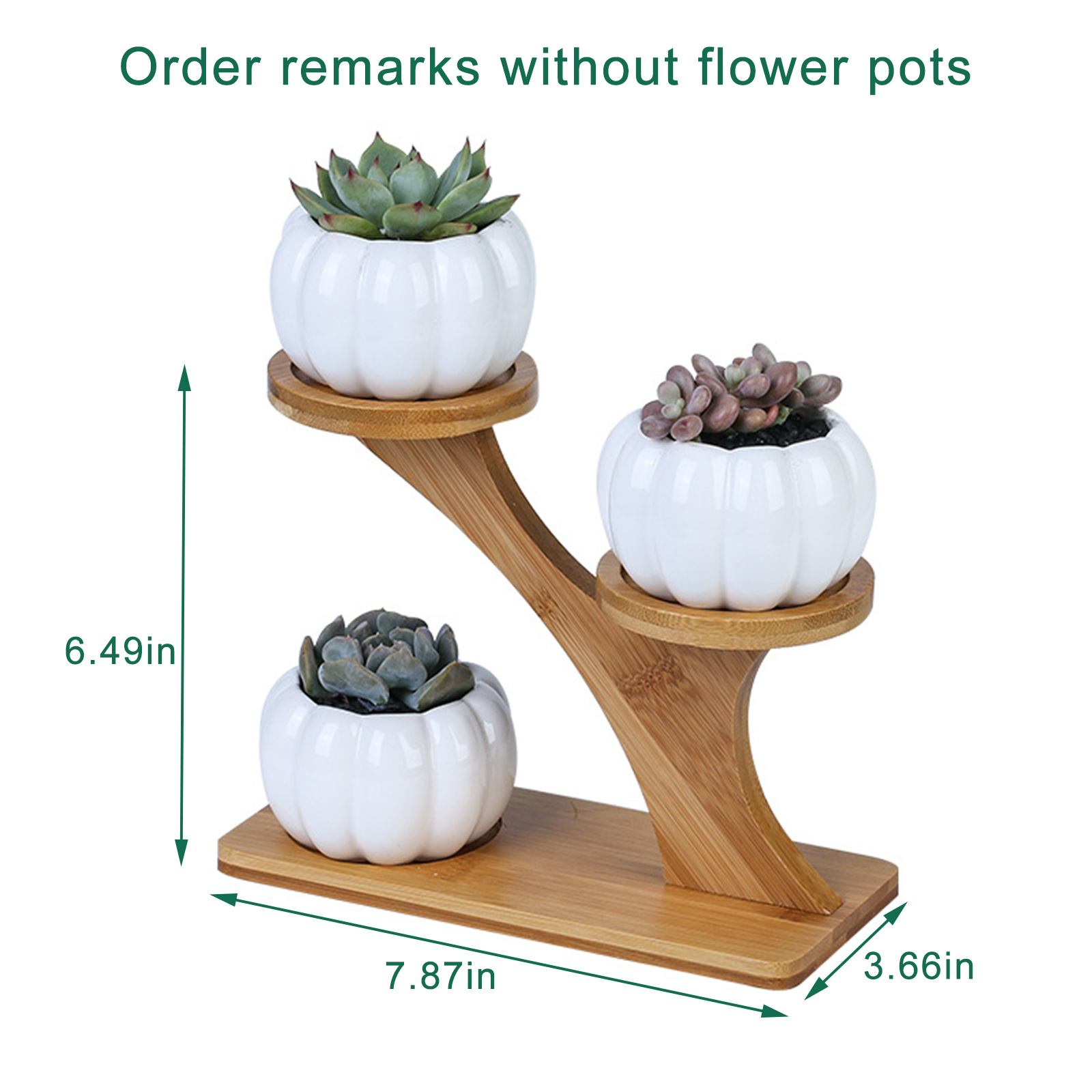 Three Slot Wooden Succulent Rack