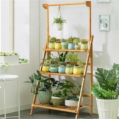 Three Tier Bamboo Plant Rack