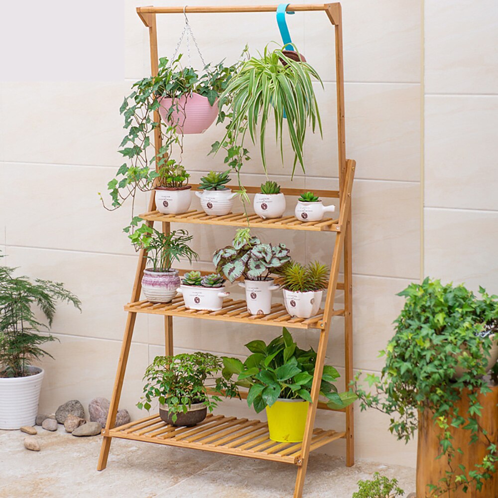 Three Tier Bamboo Plant Rack