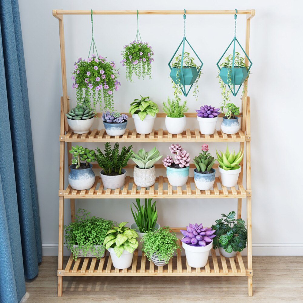 Three Tier Bamboo Plant Rack