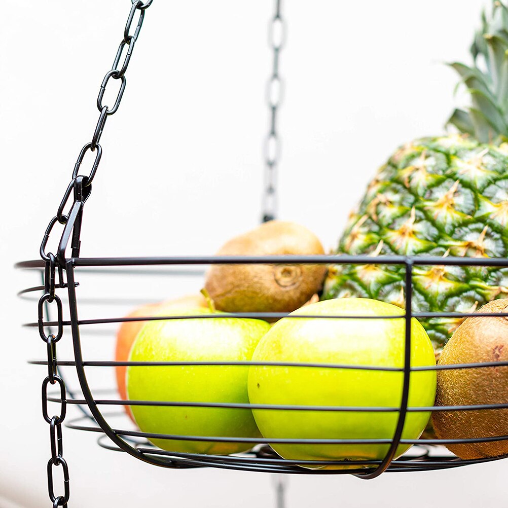 Three Tier Fruit Basket Hanging Organizer Three Tier Fruit Basket Hanging Organizer