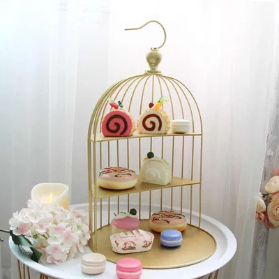 Three Tier Iron Bird Cage Cake Stand Three Tier Iron Bird Cage Cake Stand