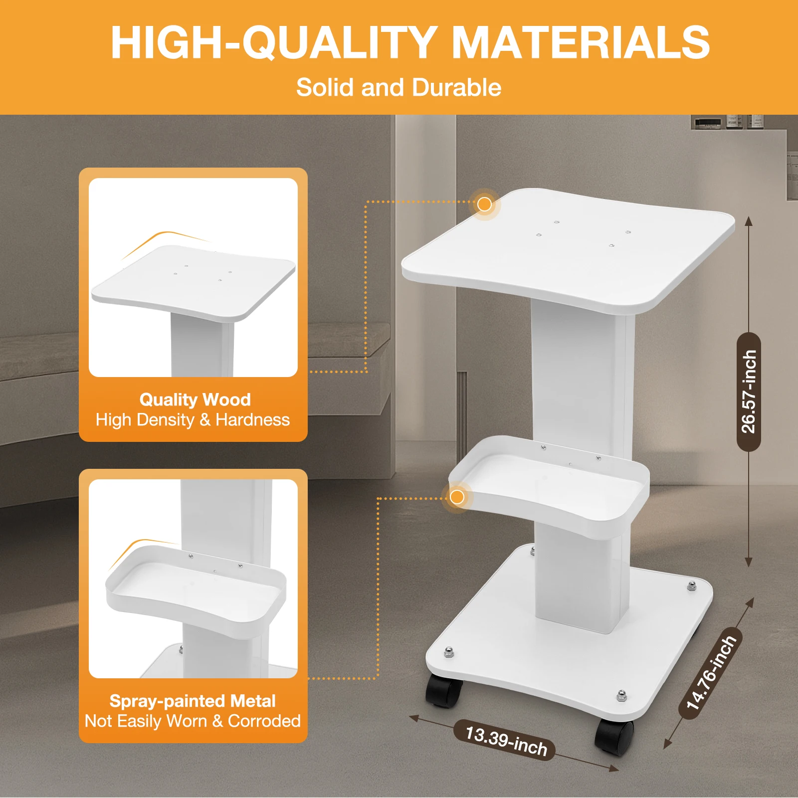 Three Tier Rolling Trolley Cart Three Tier Rolling Trolley Cart