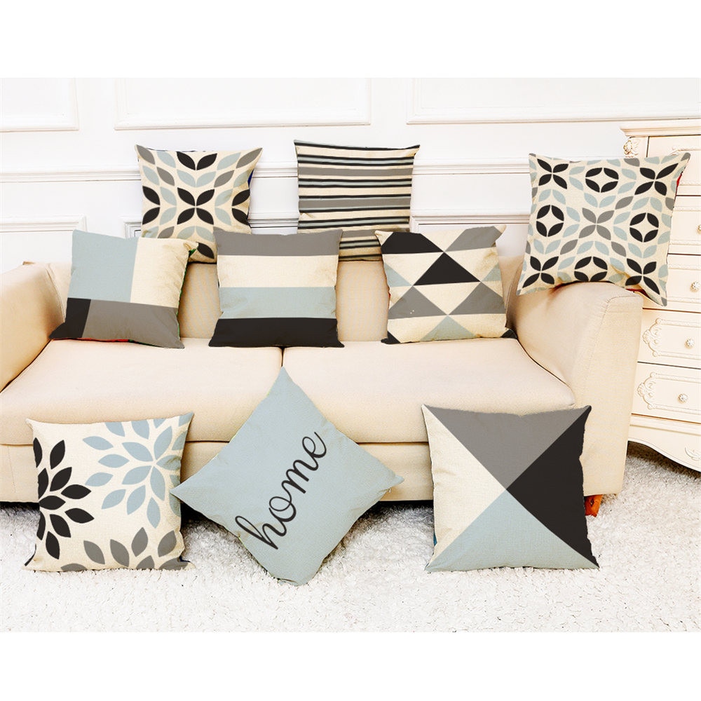 Throw Pillow Covers Printed Linen