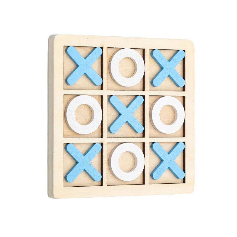 Tic Tac Toe Wooden Game Montessori Play Wooden Toy Interaction Puzzle Training Brain Learning Early Educational Toys