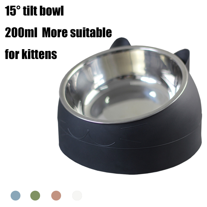 Tilted Cat Bowl Stainless Steel Feeder Tilted Cat Bowl Stainless Steel Feeder