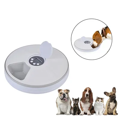 Timed Dog Feeder 6-Grid Food Tray Timed Dog Feeder 6-Grid Food Tray