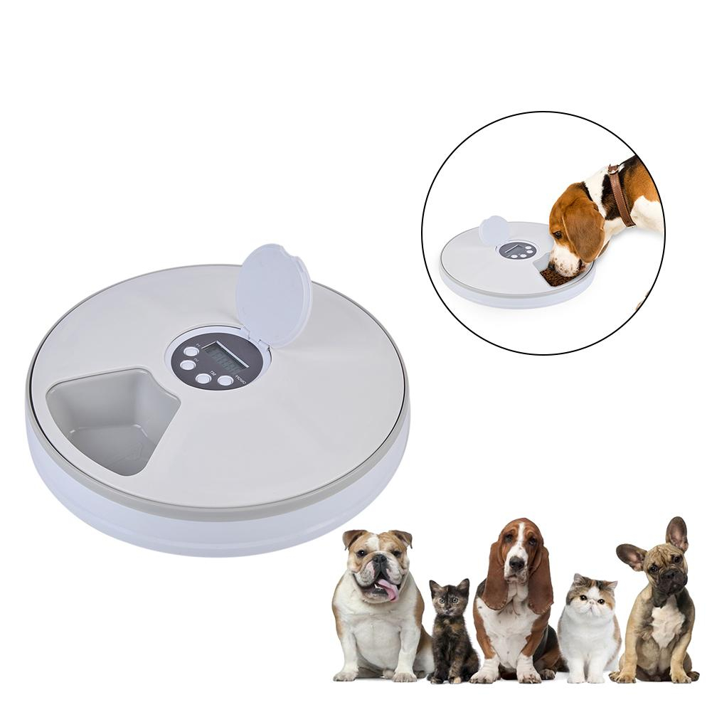 Timed Dog Feeder 6-Grid Food Tray