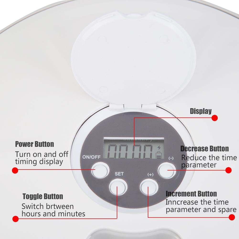 Timed Dog Feeder 6-Grid Food Tray Timed Dog Feeder 6-Grid Food Tray