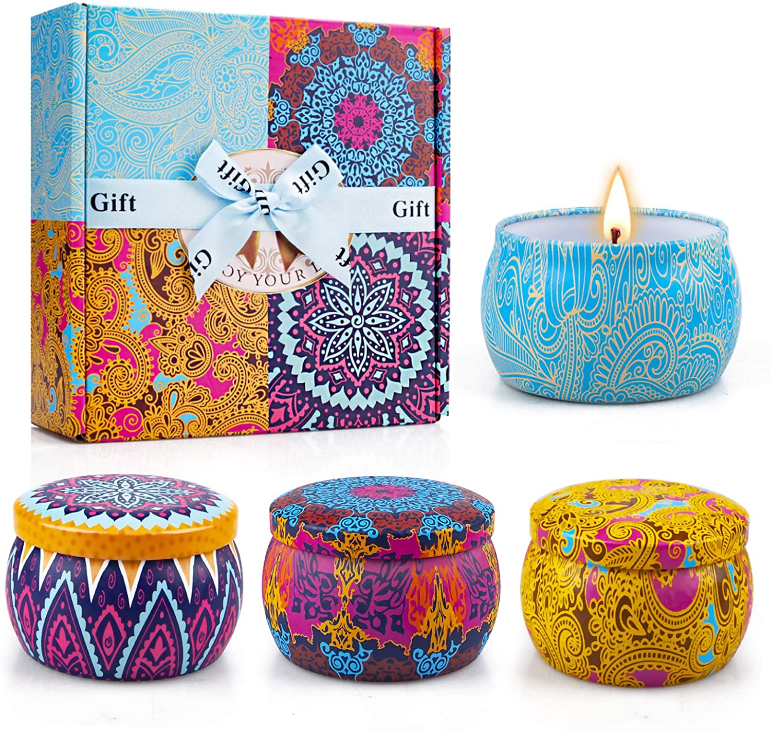 Tin Container Scented Candle Gift Set