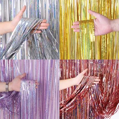 Tinsel Curtain Foil Fringe Backdrop Tinsel Curtain Foil Fringe Backdrop