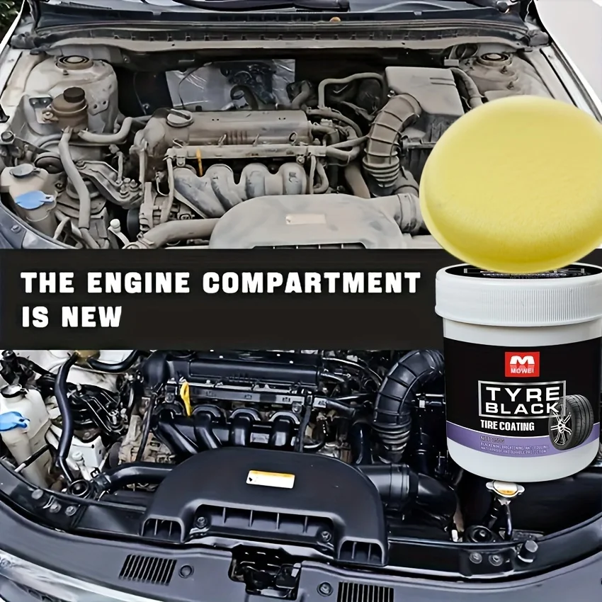 Tire Blackening Coating Wax – Hydrating Luster and Protection, Anti-Aging Tire Care Coating with Sponge Applicator