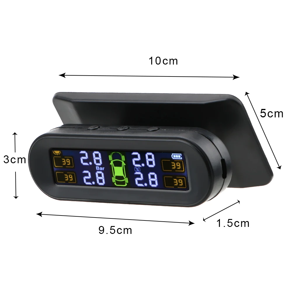 Tire Pressure Monitoring System Temperature Warning Fuel Save With 4 External Sensors Solar TPMS Car Tyre Pressure Tire Pressure Monitoring System Temperature Warning Fuel Save With 4 External Sensors Solar TPMS Car Tyre Pressure
