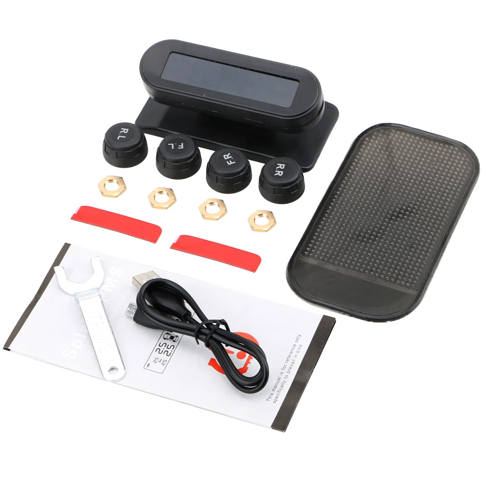 Tire Pressure Monitoring System Temperature Warning Fuel Save With 4 External Sensors Solar TPMS Car Tyre Pressure Tire Pressure Monitoring System Temperature Warning Fuel Save With 4 External Sensors Solar TPMS Car Tyre Pressure