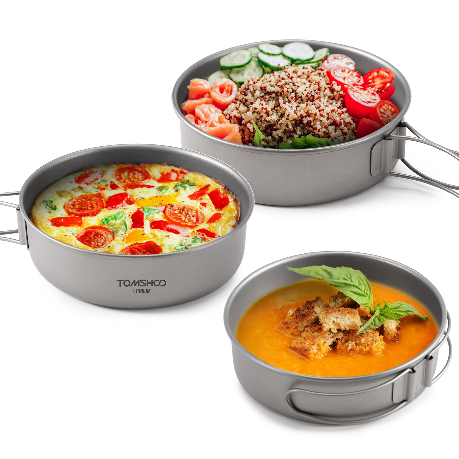 Titanium Metal Bowls for Camping (3pcs) Titanium Metal Bowls for Camping (3pcs)