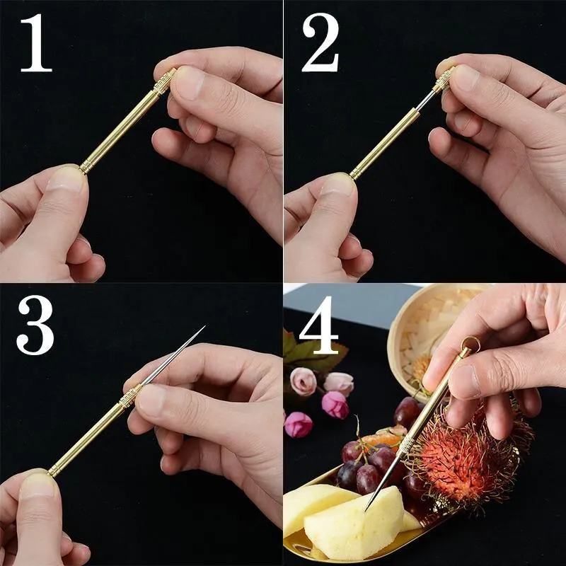 Titanium Outdoor EDC Portable Multi-Purpose Toothpick Bottle Fruit Fork Camping Tool Toothpick Tube Is More Durable Titanium Outdoor EDC Portable Multi-Purpose Toothpick Bottle Fruit Fork Camping Tool Toothpick Tube Is More Durable