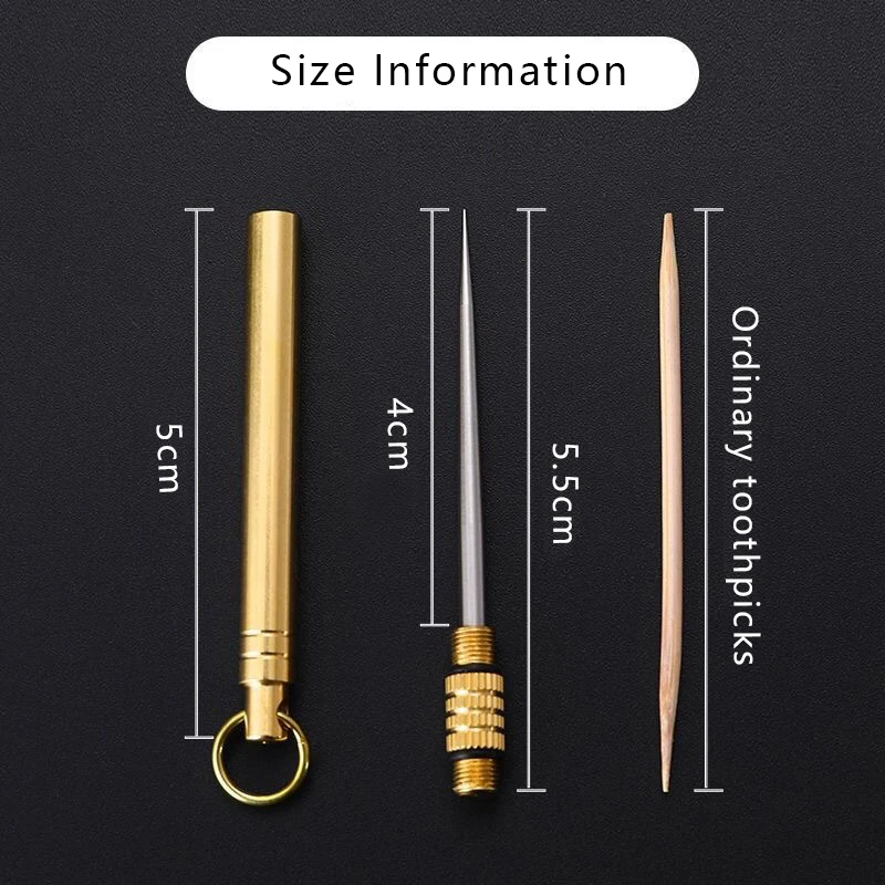 Titanium Outdoor EDC Portable Multi-Purpose Toothpick Bottle Fruit Fork Camping Tool Toothpick Tube Is More Durable Titanium Outdoor EDC Portable Multi-Purpose Toothpick Bottle Fruit Fork Camping Tool Toothpick Tube Is More Durable