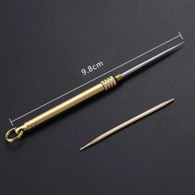 Titanium Outdoor EDC Portable Multi-Purpose Toothpick Bottle Fruit Fork Camping Tool Toothpick Tube Is More Durable Titanium Outdoor EDC Portable Multi-Purpose Toothpick Bottle Fruit Fork Camping Tool Toothpick Tube Is More Durable