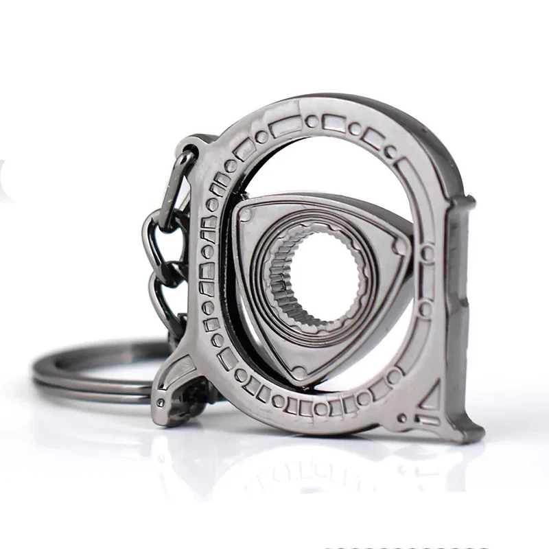 Titanium Stainless Steel Metal Combination Rotor Key Chain Car Fans Favorite Auto Parts Model Engine Rotary Keyring