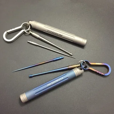 Titanium Waterproof Metal Pocket Toothpick Set Holder Titanium Waterproof Metal Pocket Toothpick Set Holder