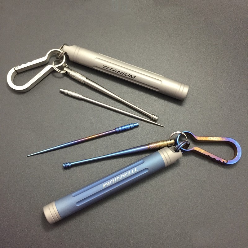 Titanium Waterproof Metal Pocket Toothpick Set Holder Titanium Waterproof Metal Pocket Toothpick Set Holder