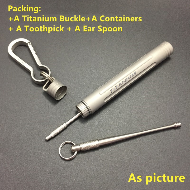 Titanium Waterproof Metal Pocket Toothpick Set Holder Titanium Waterproof Metal Pocket Toothpick Set Holder