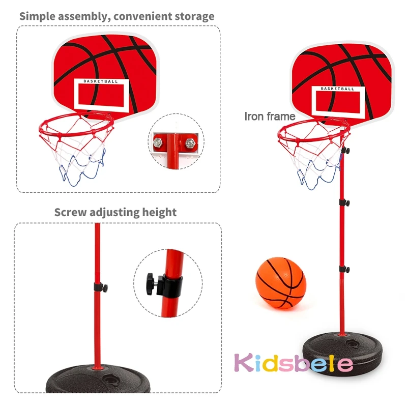 Toddler Adjustable Basketball Hoop 63-150CM Stand Rack for Kids Baby Outdoor Indoor Ball Sport Backboard Rim Shoot