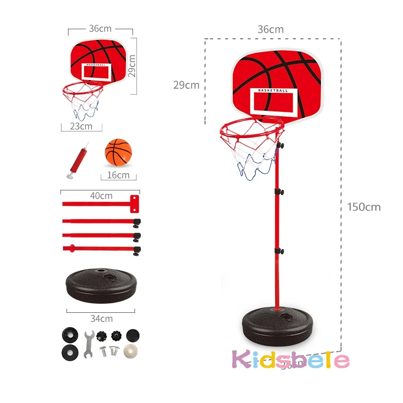 Toddler Adjustable Basketball Hoop 63-150CM Stand Rack for Kids Baby Outdoor Indoor Ball Sport Backboard Rim Shoot