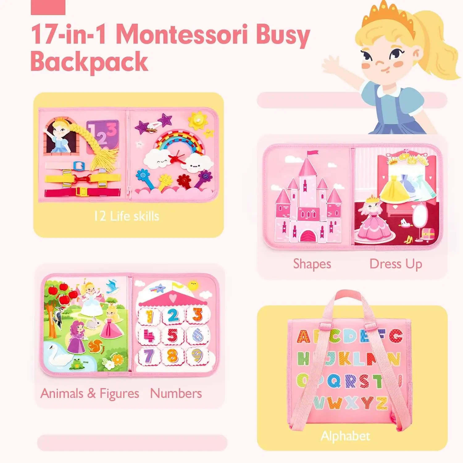Toddler Busy Board Montessori Toys Learning Educational Activities Travel Toy Dinosaur Dress up Sensory Life Skill Toddler Busy Board Montessori Toys Learning Educational Activities Travel Toy Dinosaur Dress up Sensory Life Skill