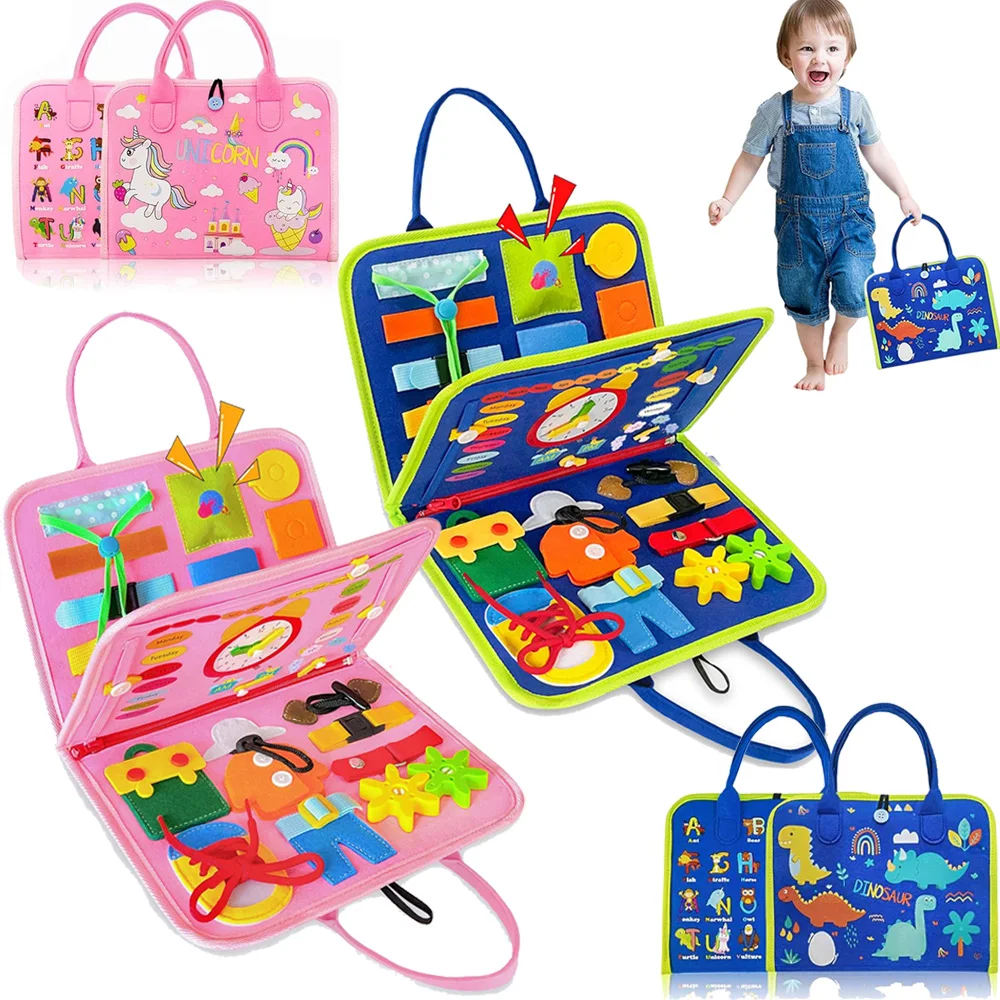 Toddler Busy Board Montessori Toys Learning Educational Activities Travel Toy Dinosaur Dress up Sensory Life Skill Toddler Busy Board Montessori Toys Learning Educational Activities Travel Toy Dinosaur Dress up Sensory Life Skill