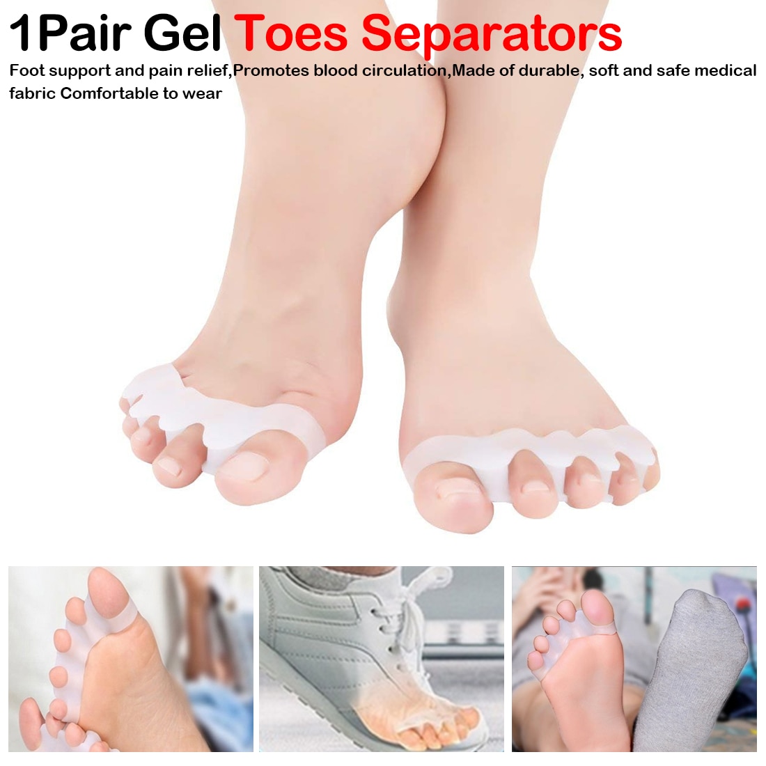 Toe Spacers 1 Pair Silicone Material
