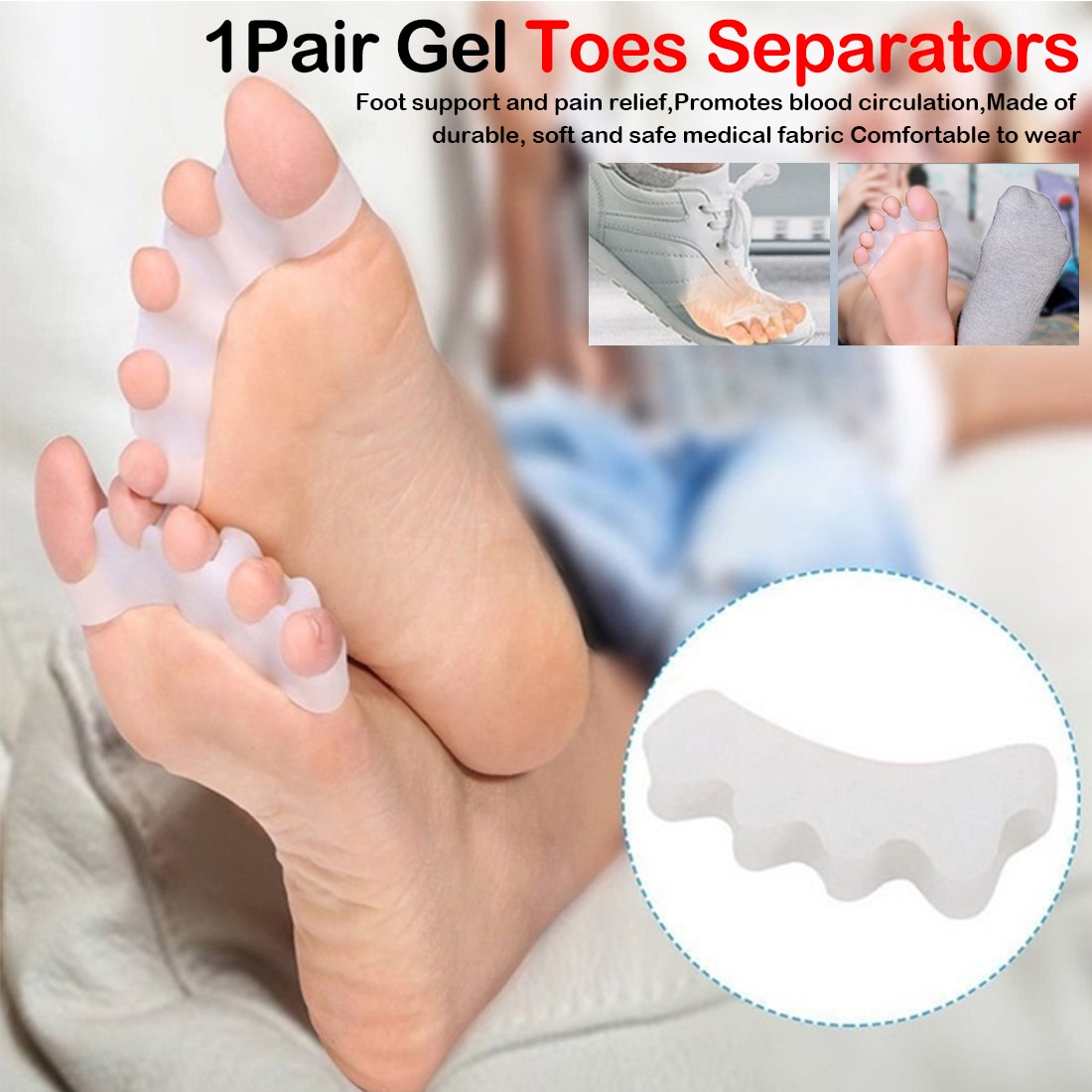Toe Spacers 1 Pair Silicone Material