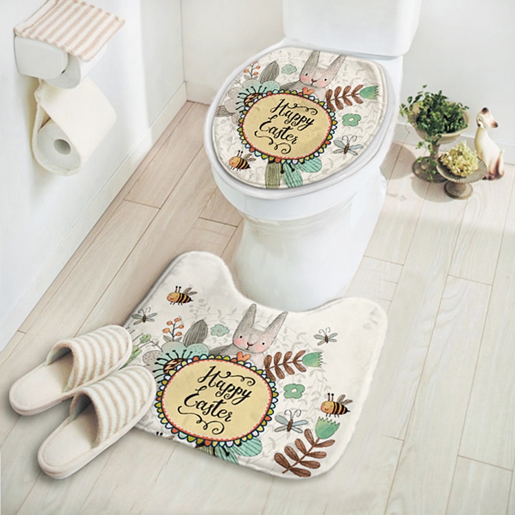 Toilet Mat Cute Cartoon Design (2Pcs) Toilet Mat Cute Cartoon Design (2Pcs)