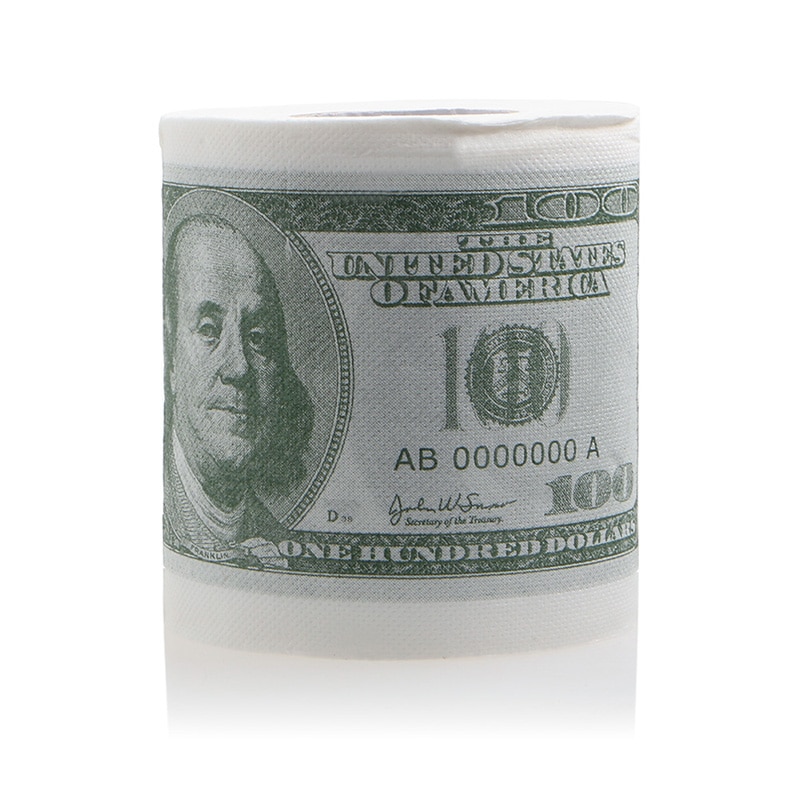 Toilet Paper Money Roll Funny 2Ply Tissue Toilet Paper Money Roll Funny 2Ply Tissue