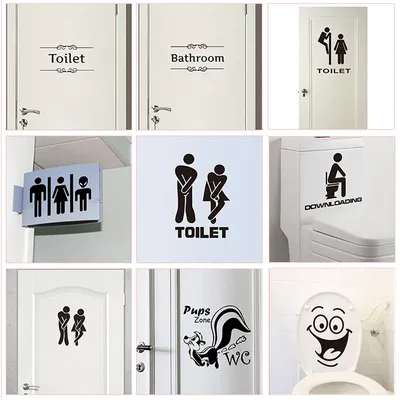 Toilet Signs Fun Bathroom Labels