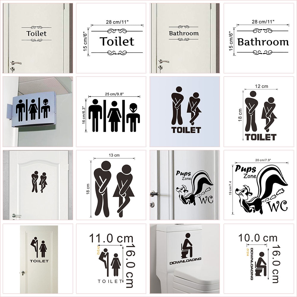 Toilet Signs Fun Bathroom Labels