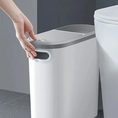 Toilet Trash Can Holder Clip Home Press Type Toilet Trash Can with Lid for Living Room, Bedroom, Kitchen Large Capacity Toilet Trash Can Holder Clip Home Press Type Toilet Trash Can with Lid for Living Room, Bedroom, Kitchen Large Capacity